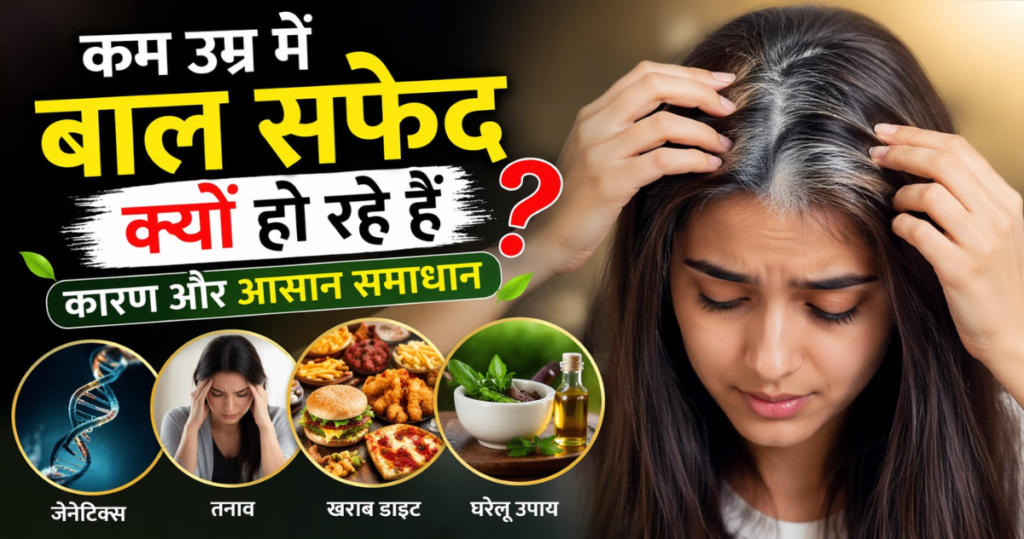 कम उम्र में बाल सफेद क्यों हो रहे हैं? White Hair Reason in Young Age